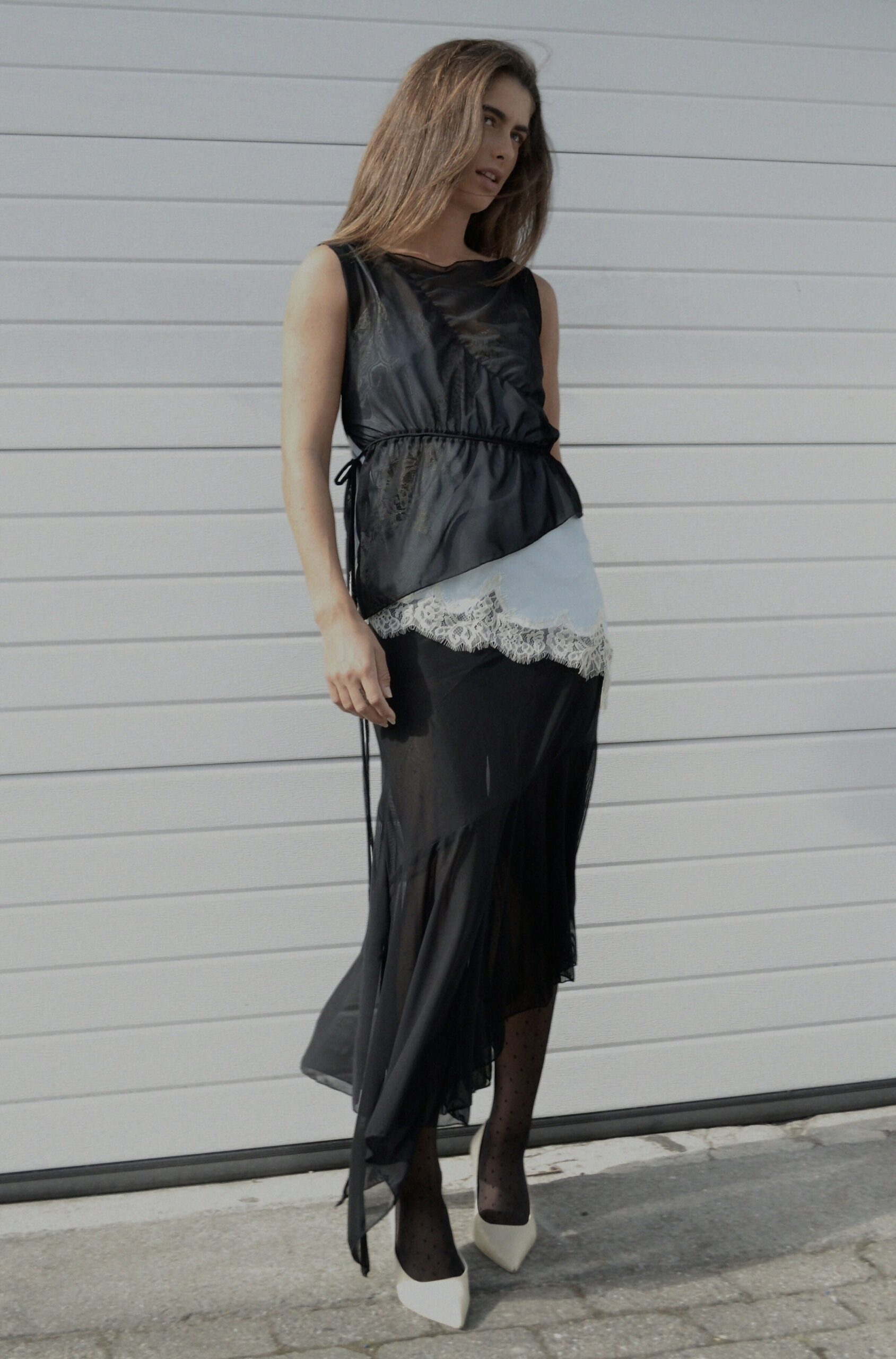 Asymatrical Mesh Skirt Xs