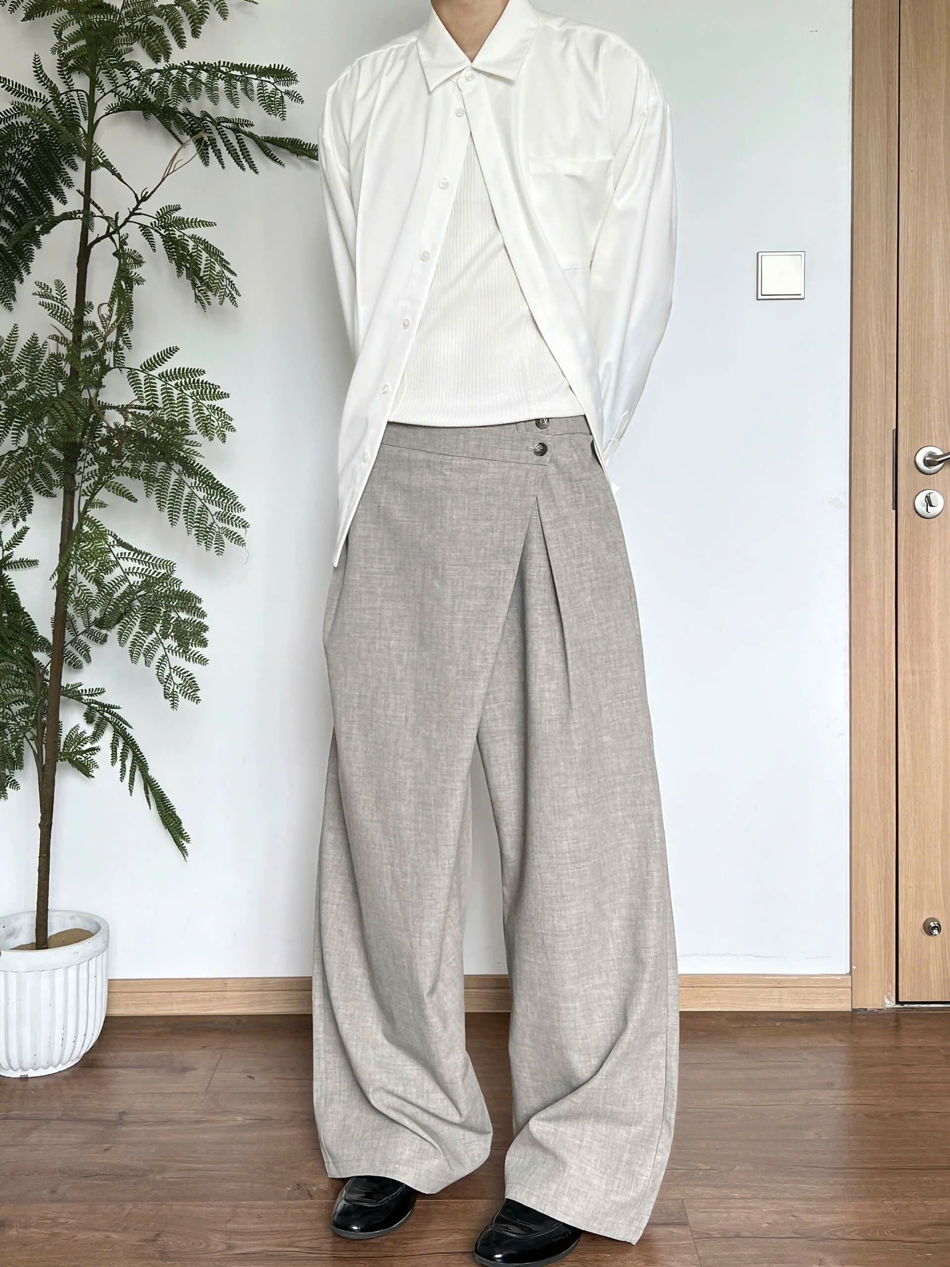 Asymmetric Wrap Pants