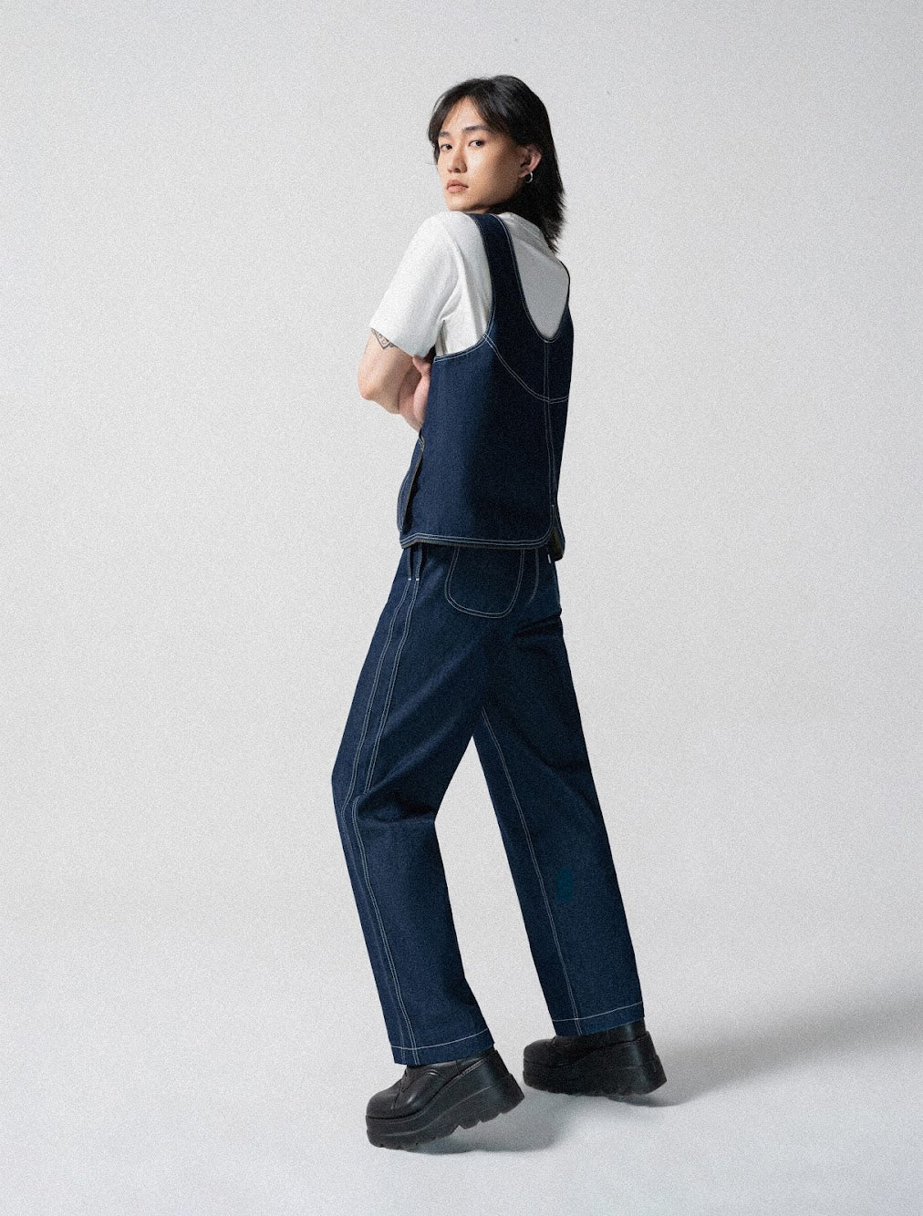 Double Sideseam Denim Pants Female Small