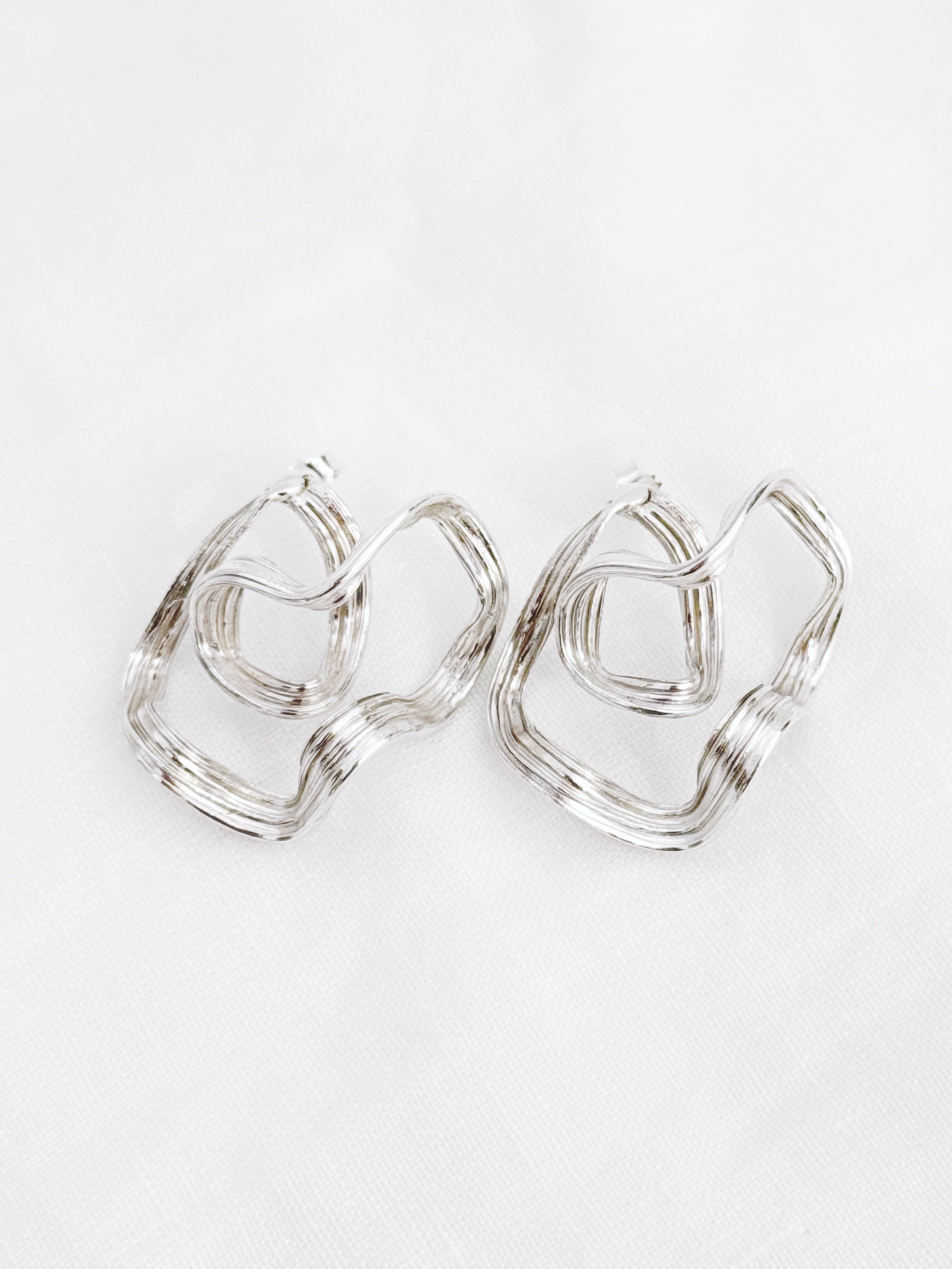 Helix Swirl Earstick Sterling-sølv   Pair