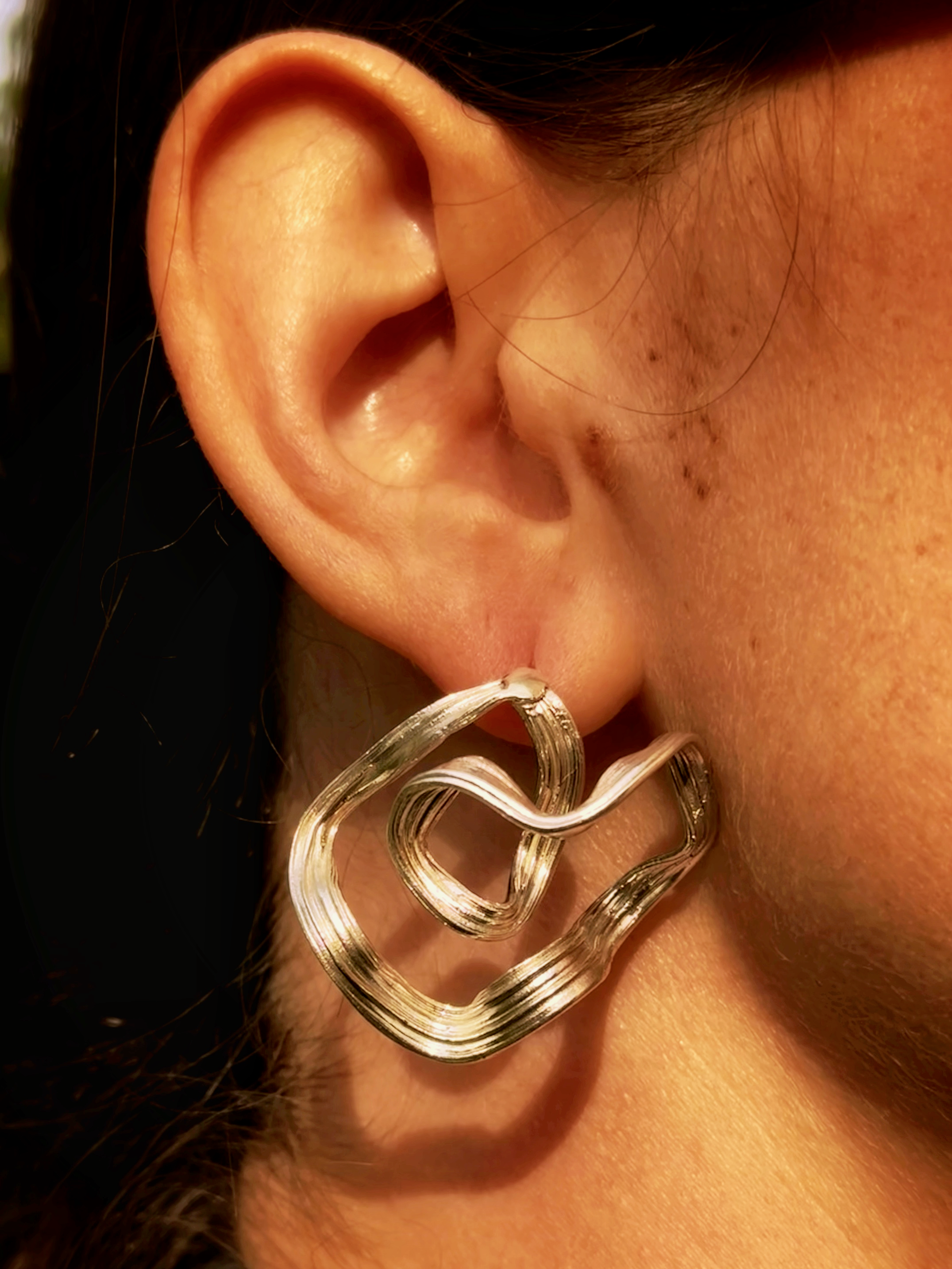 Helix Swirl Earstick Sterling-sølv   Single