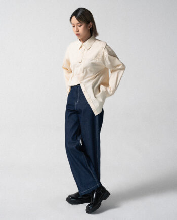 Multiple Button Bands Shirt Birch White Small