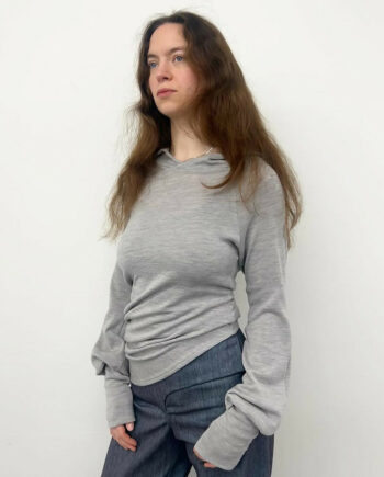 No1 Wool Hoodie  Grey