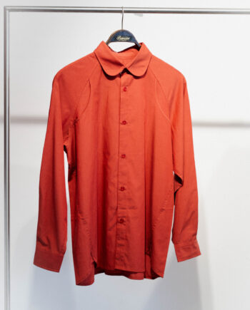 Raglan-sleeve Shirt Orange Red  -small