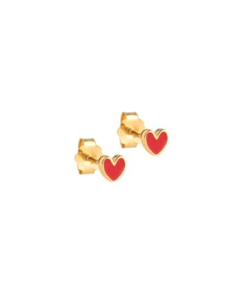 Enamel øreringe Amore Red
