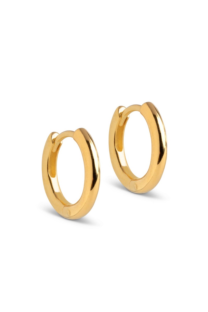 Enamel øreringe Hoops Chunky Classic 10 Mm Gold