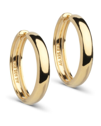 Enamel øreringe Hoops  Classic Wide Gold