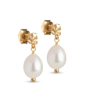 Enamel øreringe Poe Pearl Pearls Guld