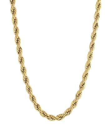 Rope Halskæde 6mm Forgyldt