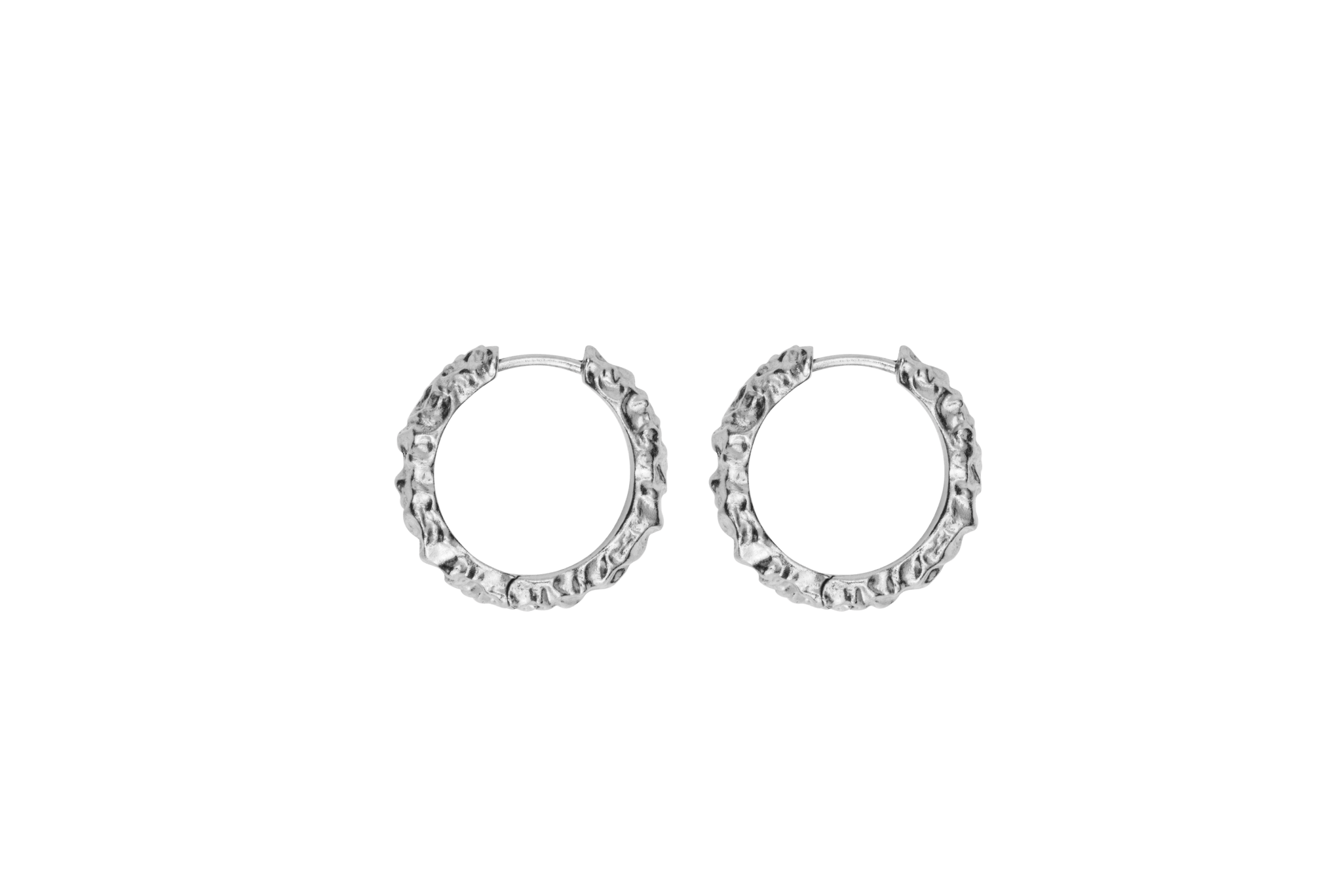 Ix Crunchy Edge Earrings Silver