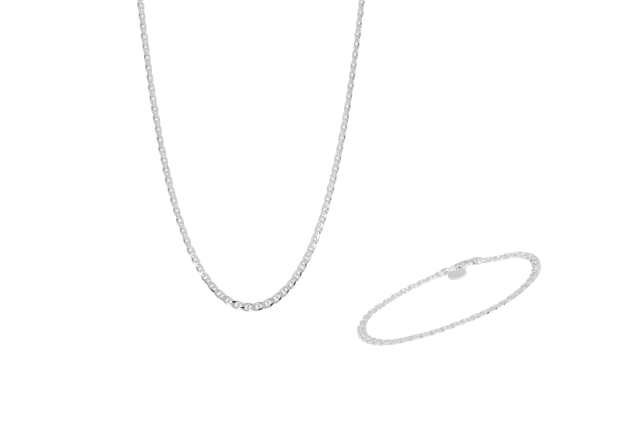 Ix Curb Marina Silver Smykkesæt