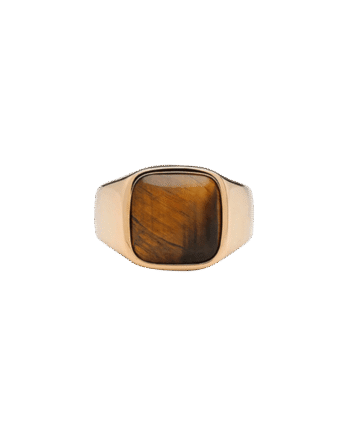 Ix Cushion Signet Ring Tiger Eye