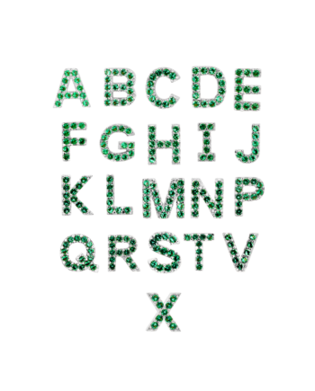 Ix Letter Green Earring Silver