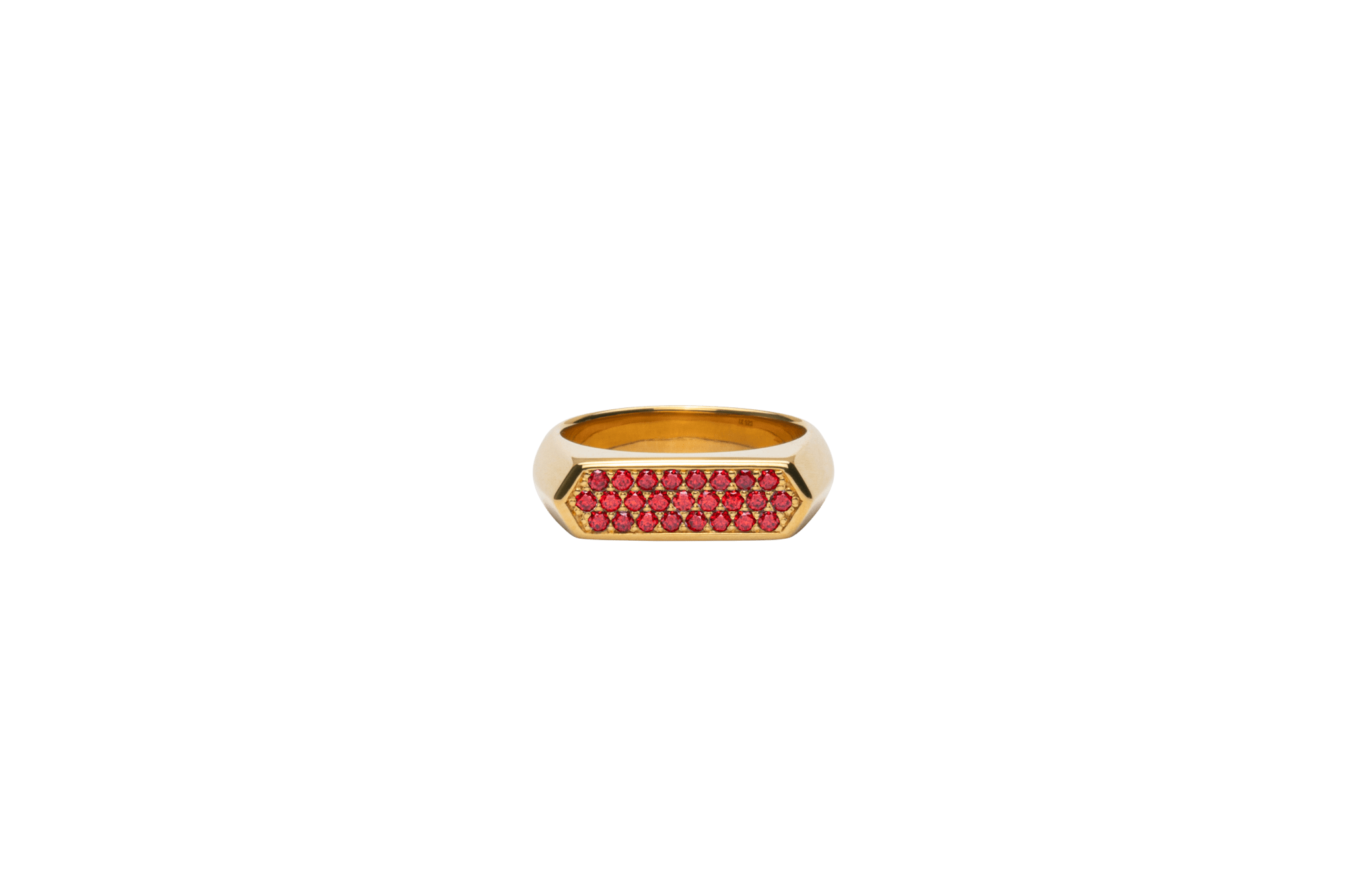 Ix Mini Hexagon Ring Red