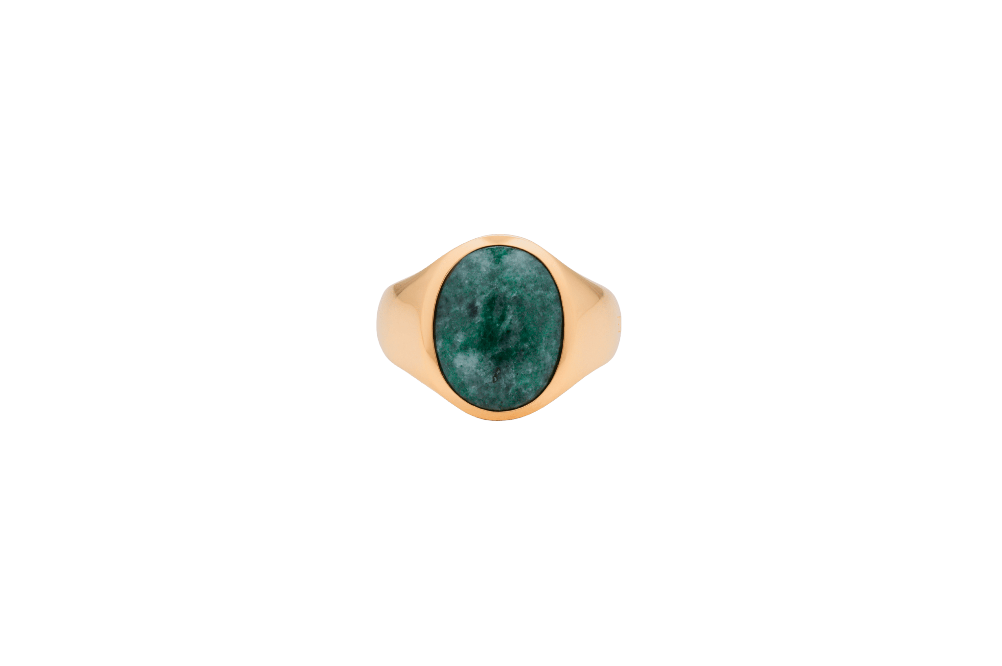 Ix Oval Signet Ring Green Marble