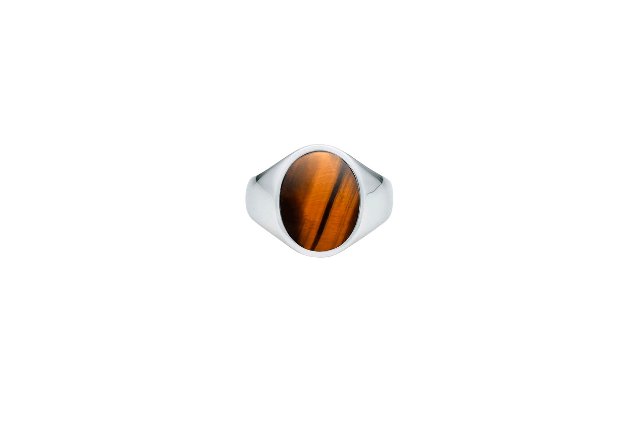 Ix Oval Signet Ring Tiger Eye Silver