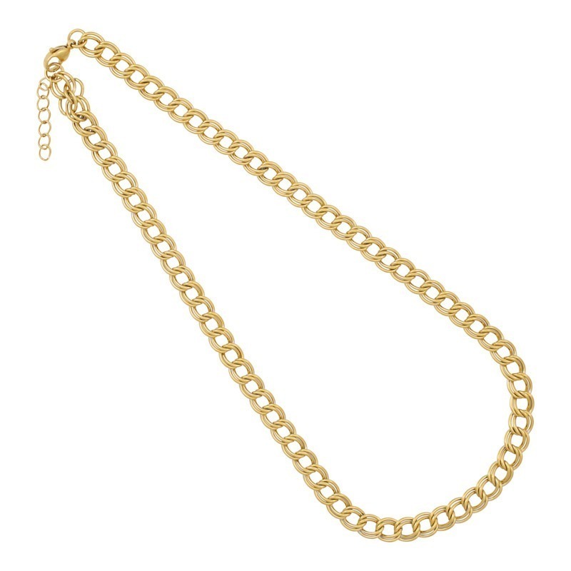 Bismarck-halskæde   Stål  Belagt Med 14   Guld