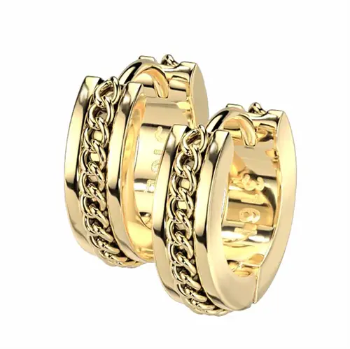 Chain ørering   ædelstål Gold Pvd