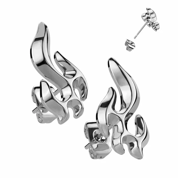 Flame ørestik ædelstål   Stk