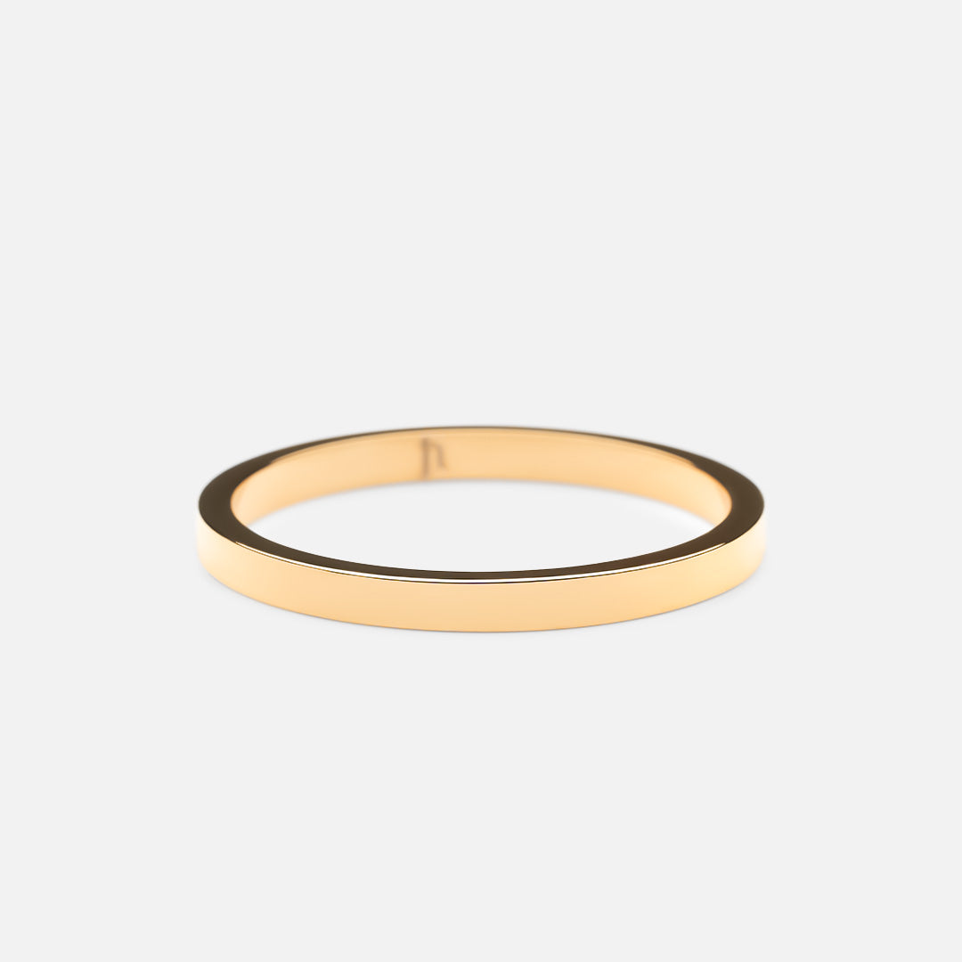 Flat Band Ring 18k Guldbelagt 2mm