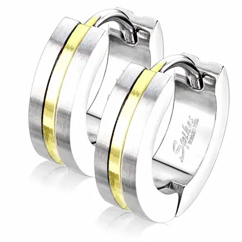 Gold Stripe ørering   ædelstål