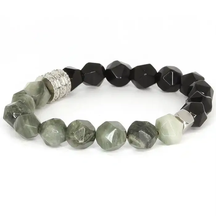 Nordic Balance   Armbånd Med Grønne Natursten