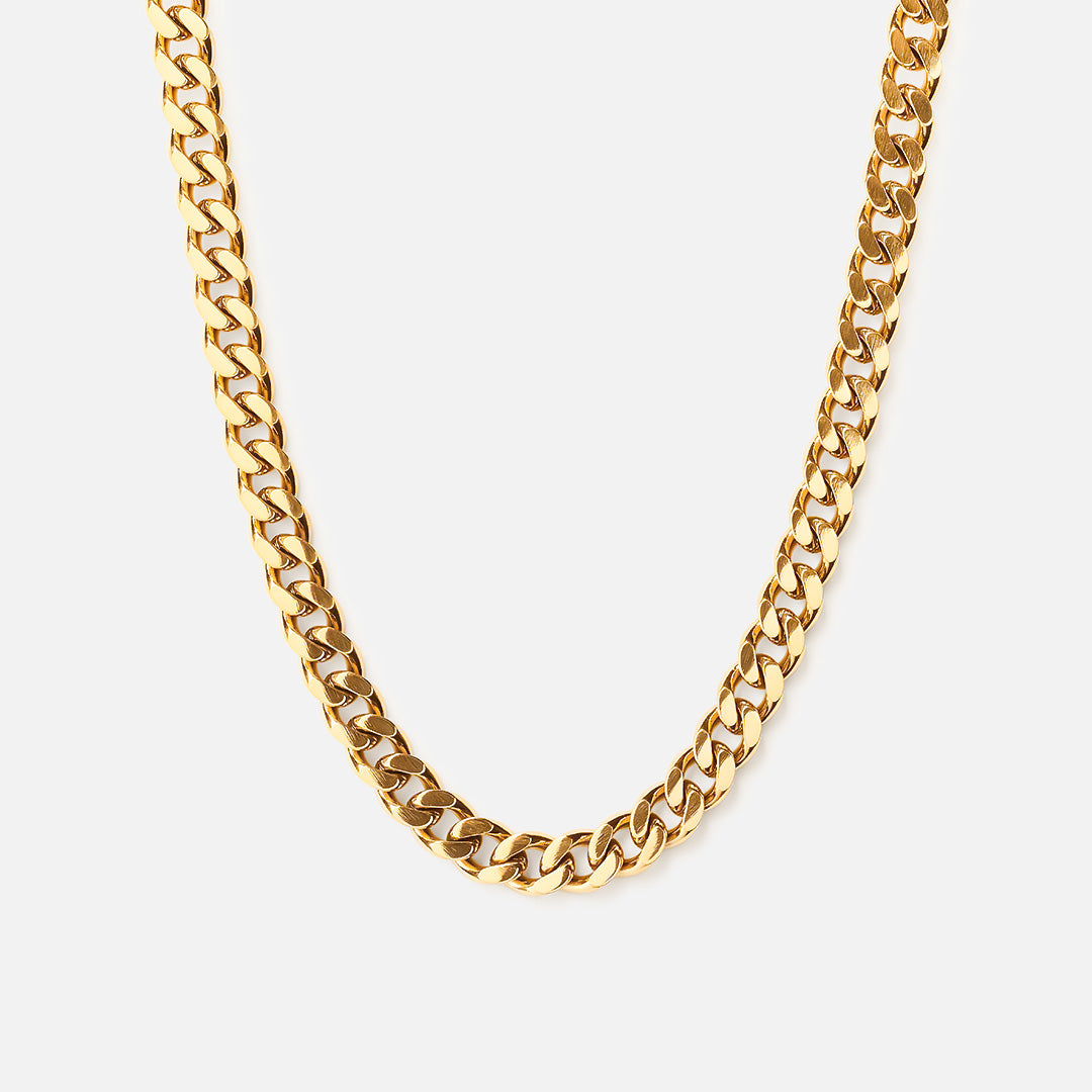 Panser Facet Halskæde 18k Guldbelagt 6mm