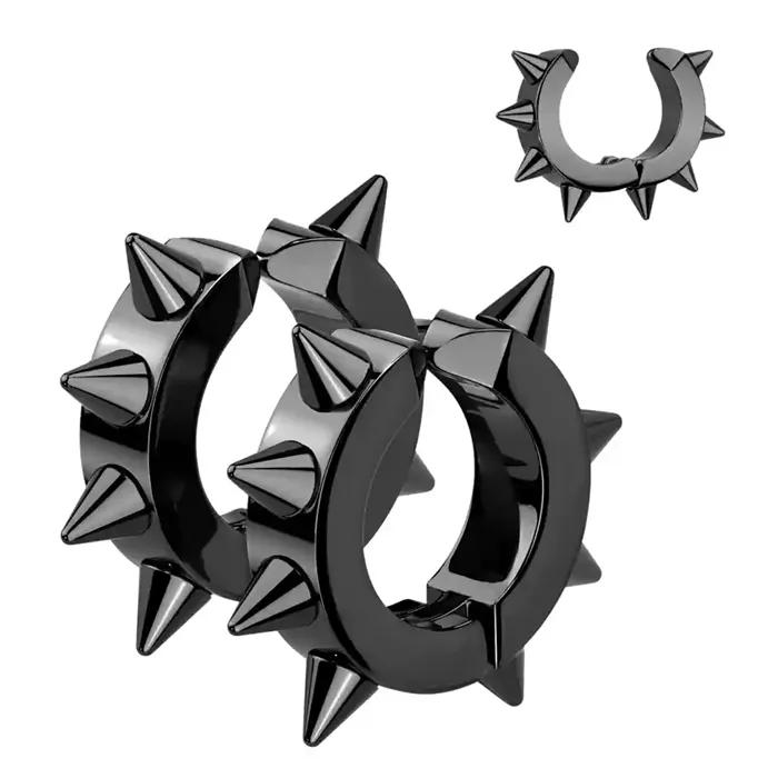 Spikes øreclip   Ip ædelstål Blackcoat
