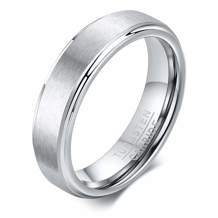 Tungstenring   5mm Bredde Og Matteret