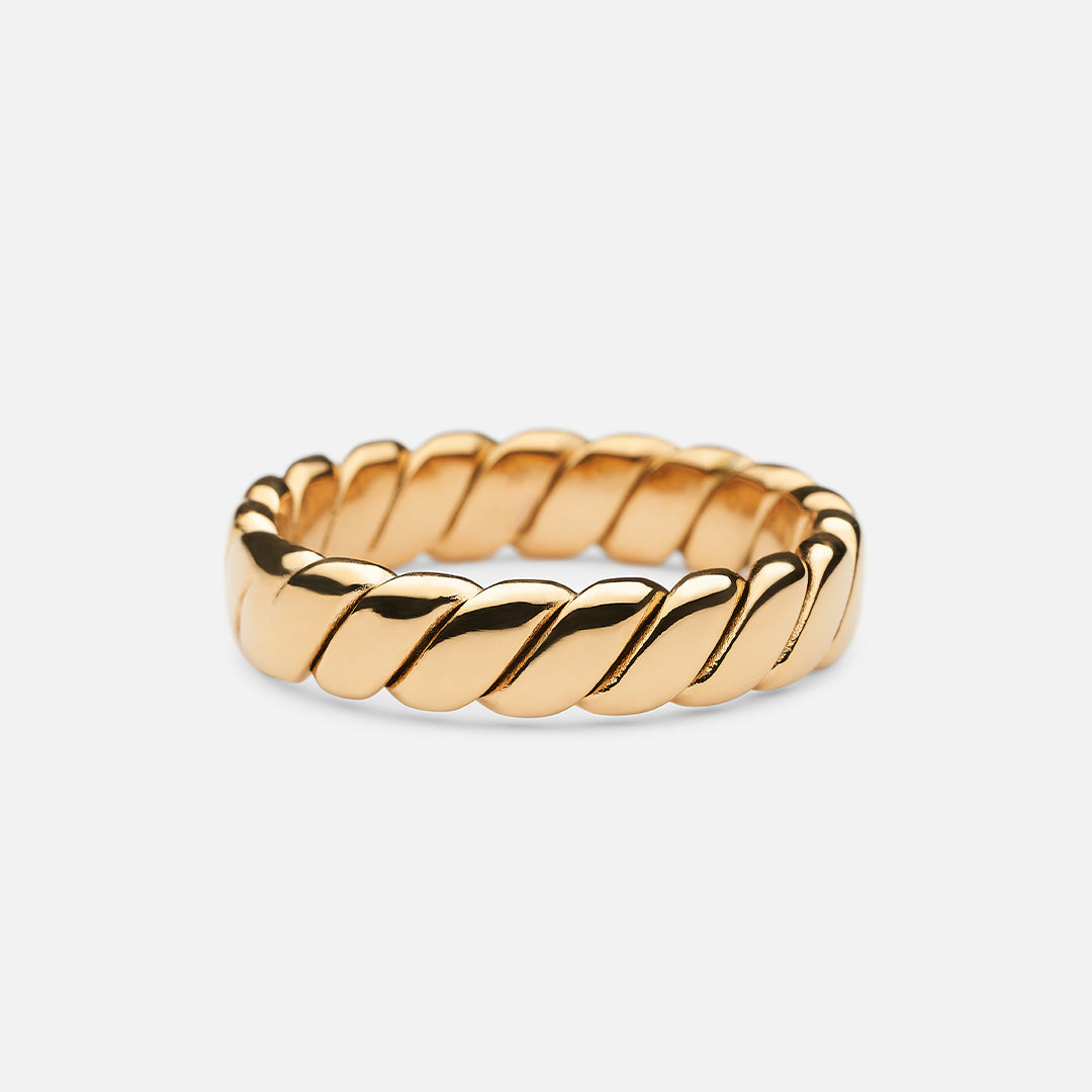 Twist Chain Ring 18k Guldbelagt