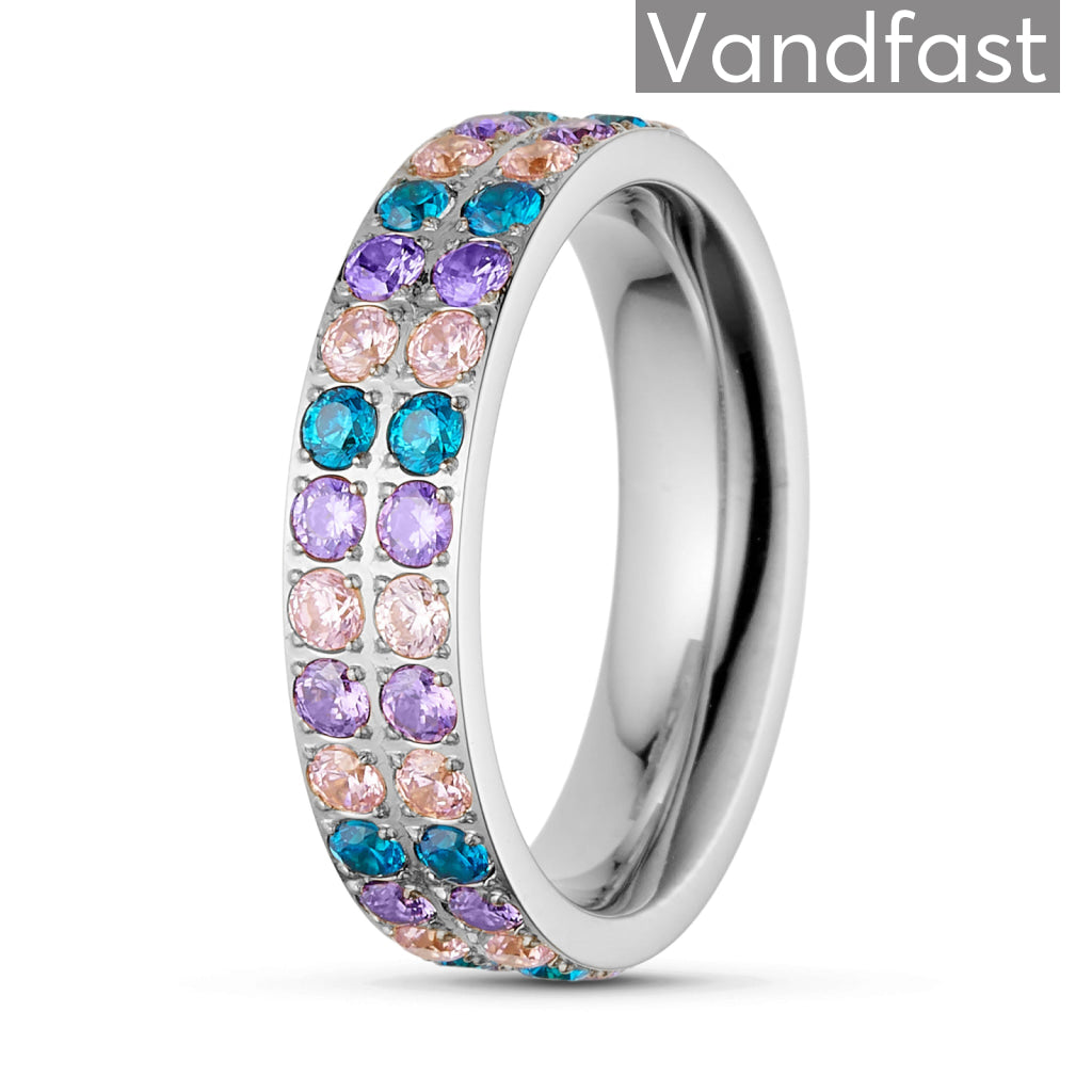 Annebrauner Alliance Pink Blue Topaz Mix Ring 50