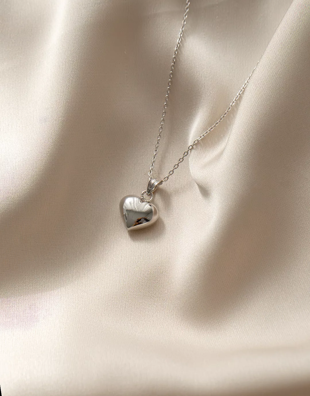 Simple Heart Sølv Hjerte Halskæde