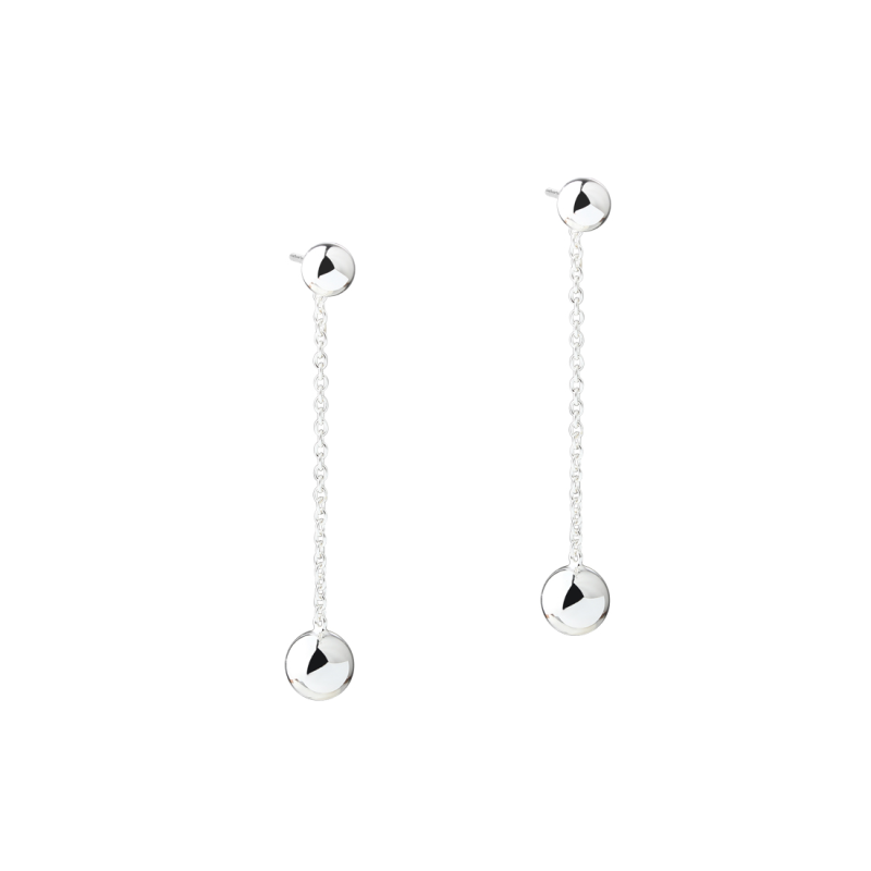 Alba Earstud Long   Silver
