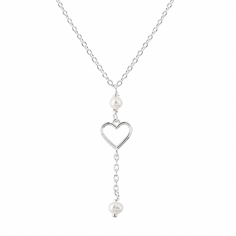 Alma Pearl Necklace   Silver