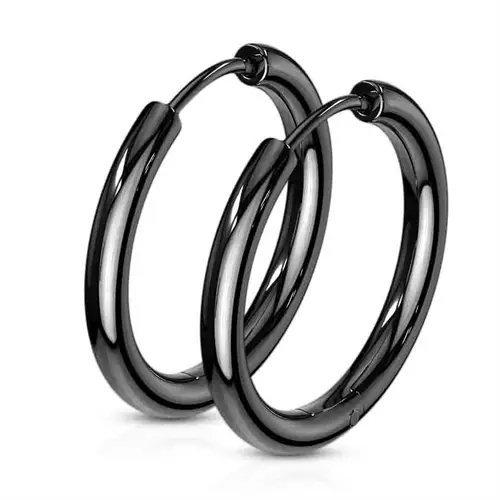 Blackcoatet ørering   ædelstål 18mm