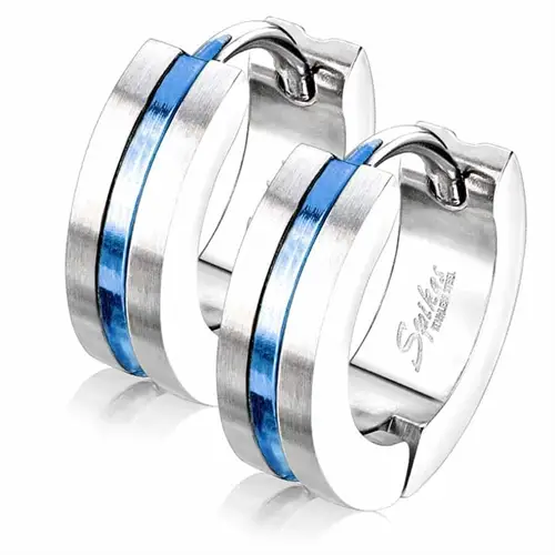 Blue Stripe ørering   ædelstål