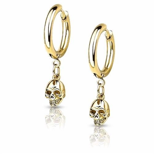 Forgyldt Skull Kranie ørering   Stk