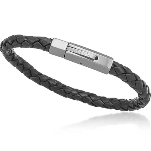 6mm Læderarmbånd   Boloflet  Quot Sort Quot