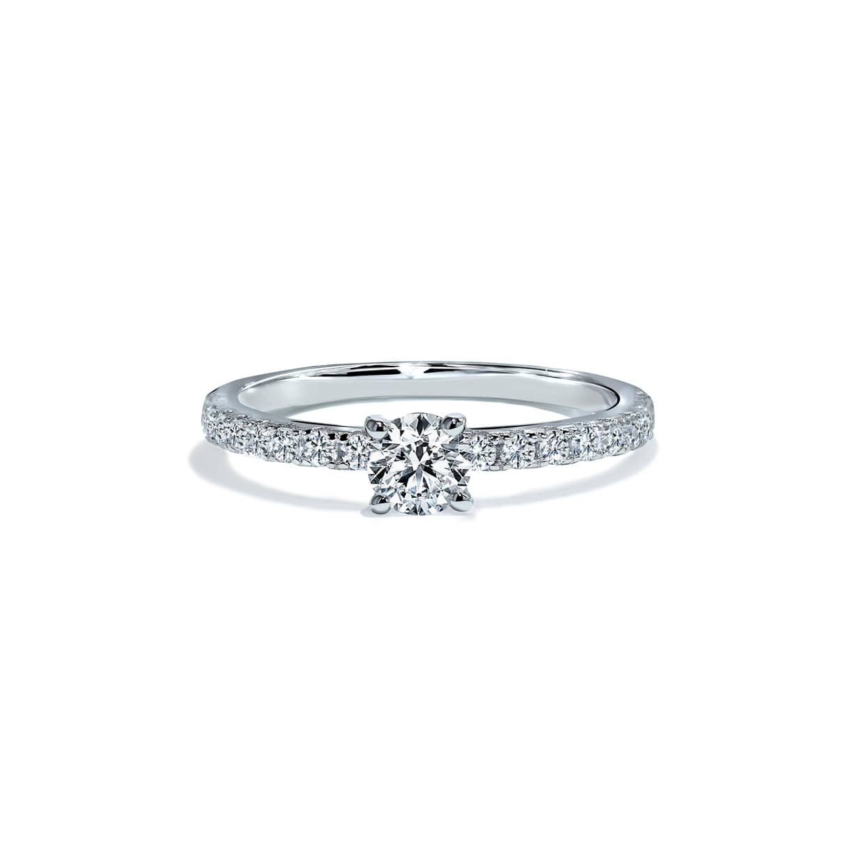 Amalfi Klassisk Rund Diamant Forlovelsesring   Hvidguld