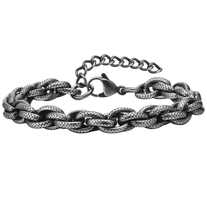 Snake Oxyderet Herrearmbånd   Stål