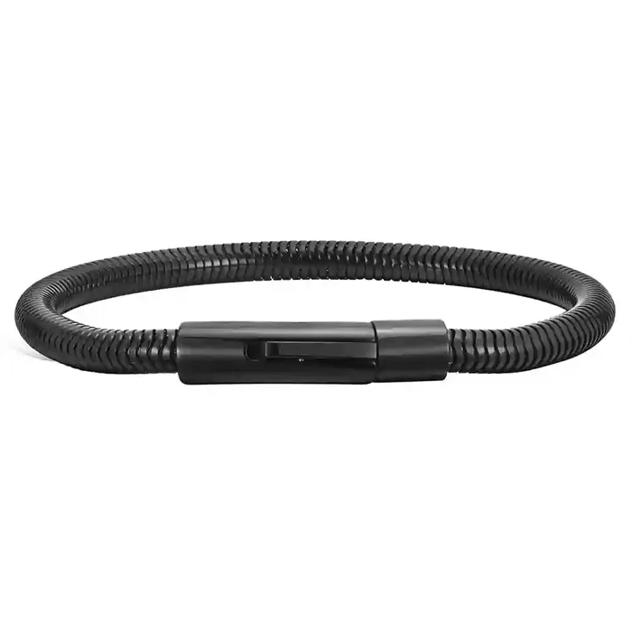 Snake Sort Armbånd   ædelstål 20   Cm