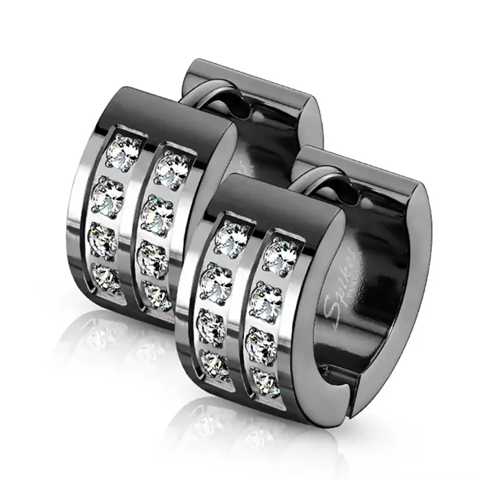 Steel Bling And Stone ørering Blackcoatet