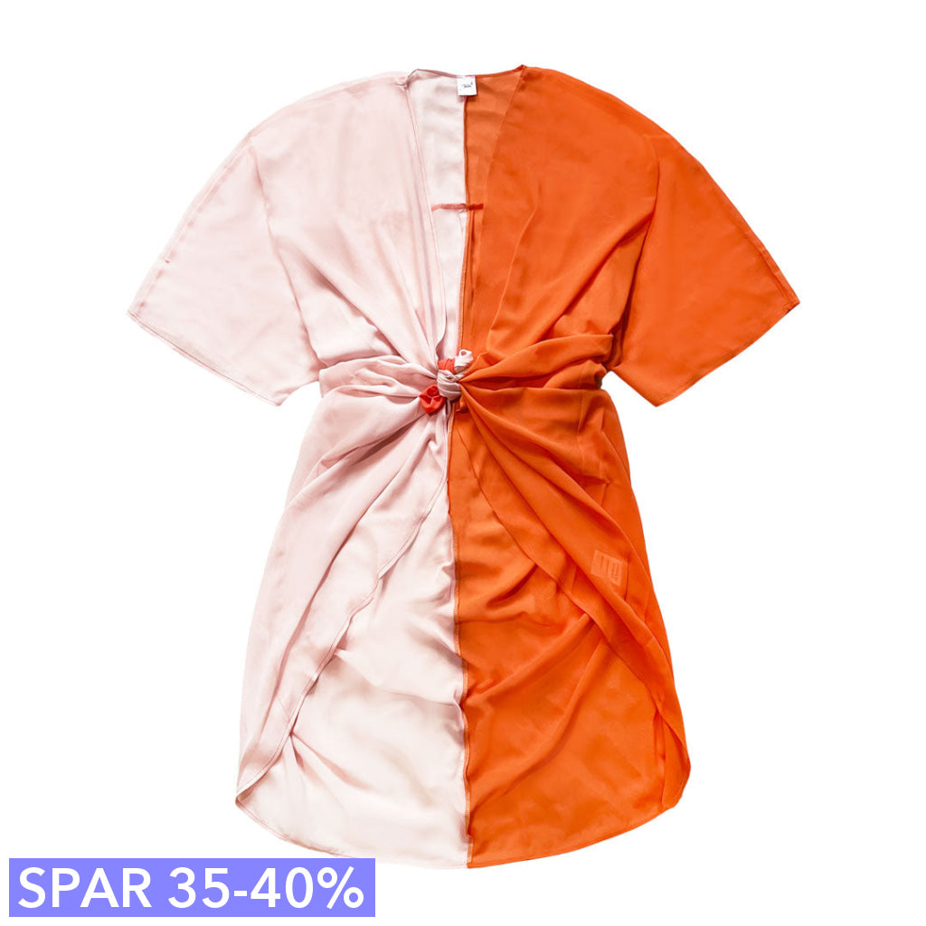 Tofarvet Kimono   Abrikos Og Pudder  Breeze One Size