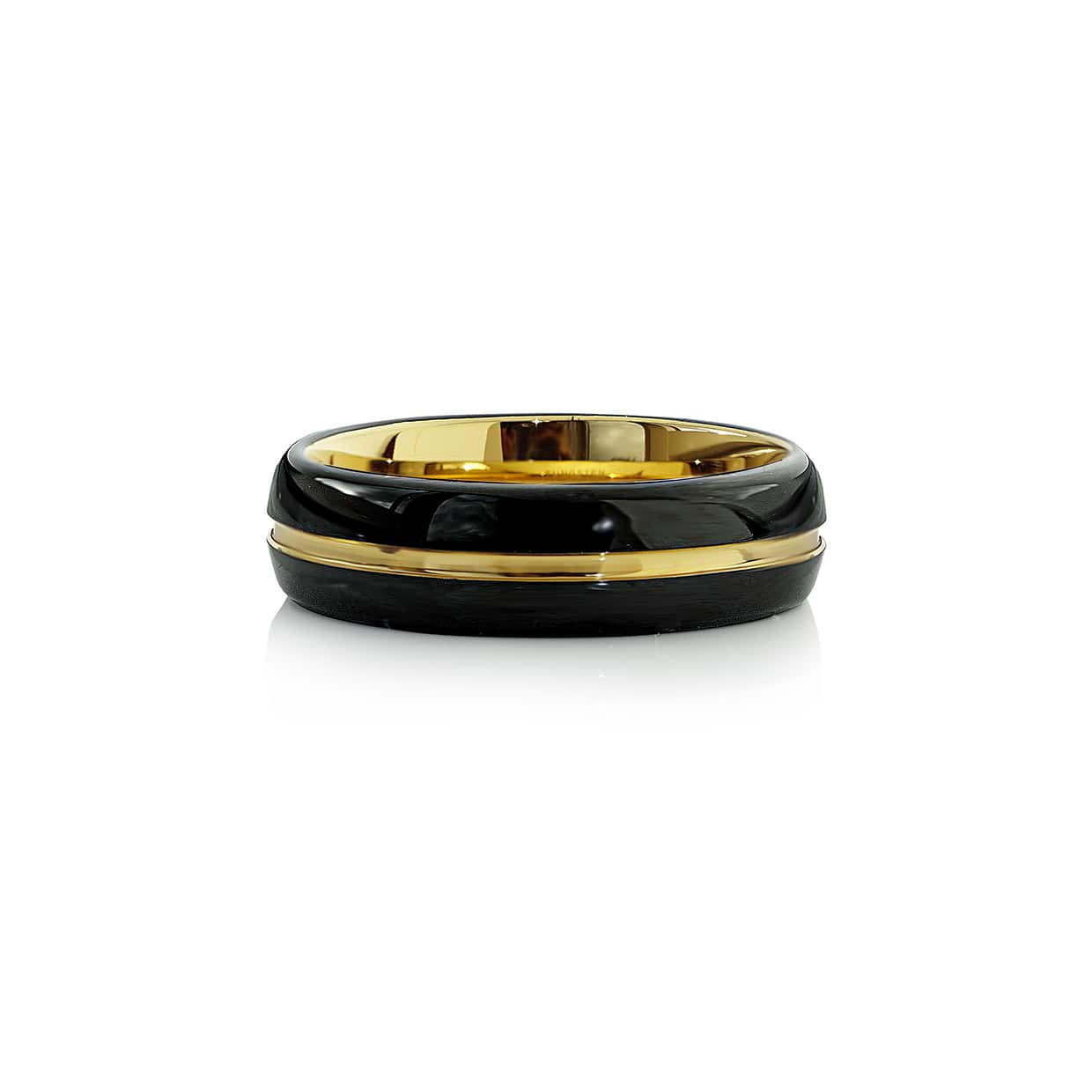 Tungsten Ring Sort   Guld Bred