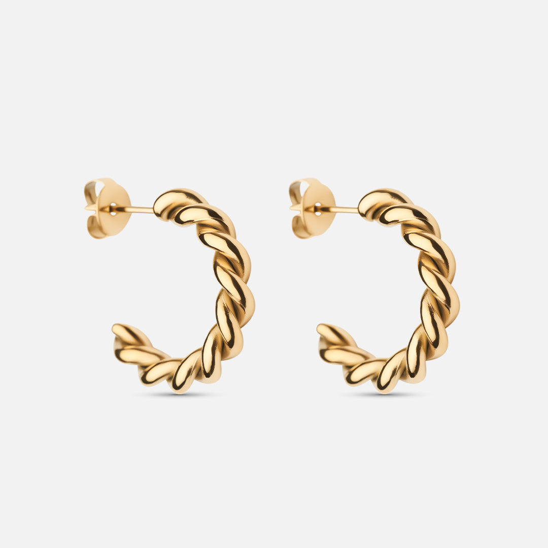 Twisted Rope øreringe 18k Guldbelagt