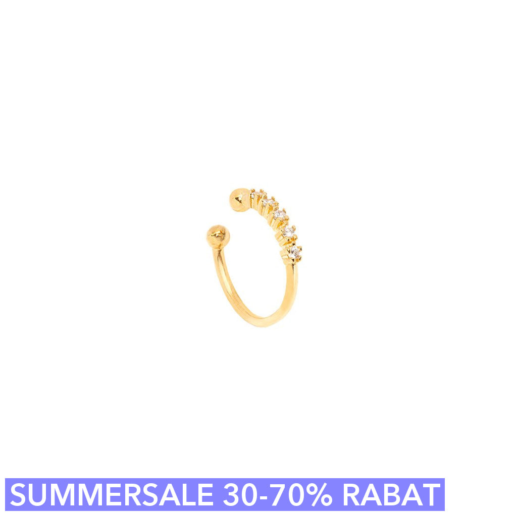 Cuff   ørering  Quintet Onesize Regulerbar Størrelse 18 Karat Forgyldt Sterling Sølv