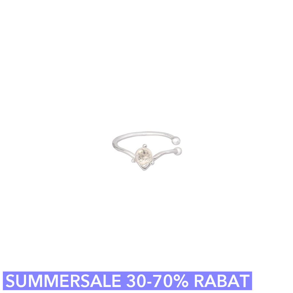 Cuff   ørering  Romanticuff Onesize Regulerbar Størrelse Sterling Sølv Med Månesten