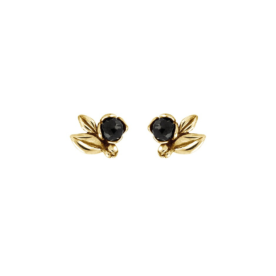 Rabinovich Forgyldt ørestikker Med Sort Spinel Inner Secret