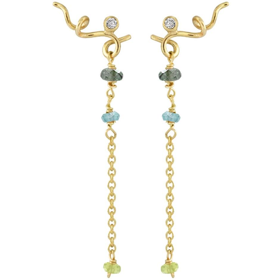 Rabinovich Guld øreringe Smaragd  Peridot  Diamant Sweet Twist