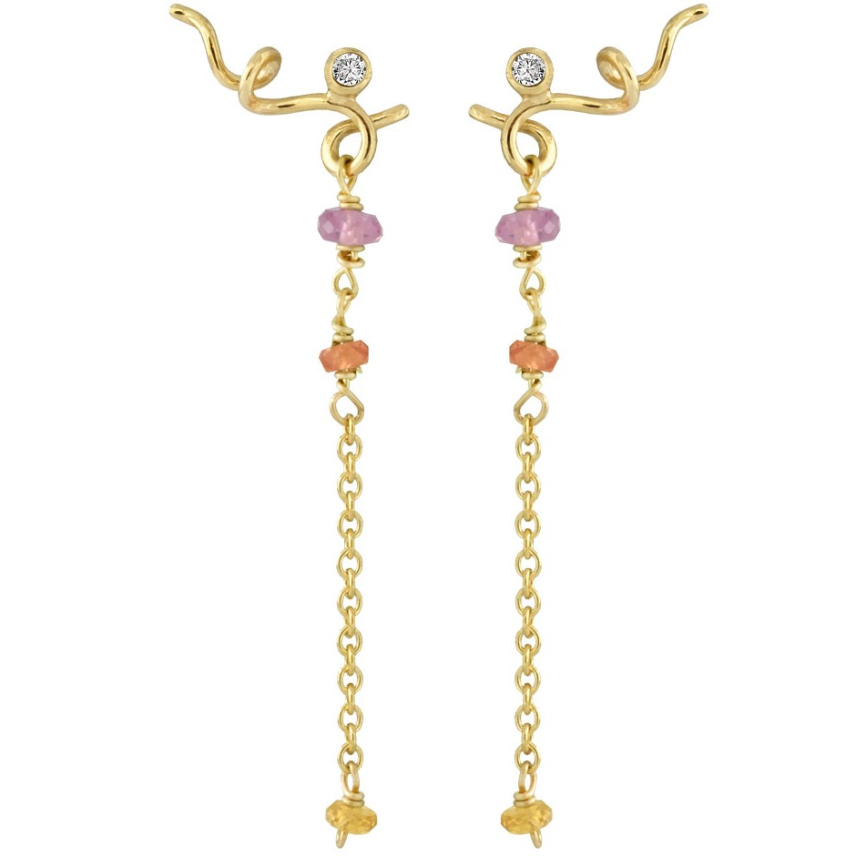Rabinovich Guldøreringe Med Safir Og Diamant Sweet Twist